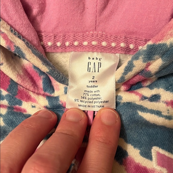 Baby GAP Blue and Pink Tie-Dye Hoodie - Picture 2 of 3